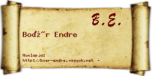 Boér Endre névjegykártya